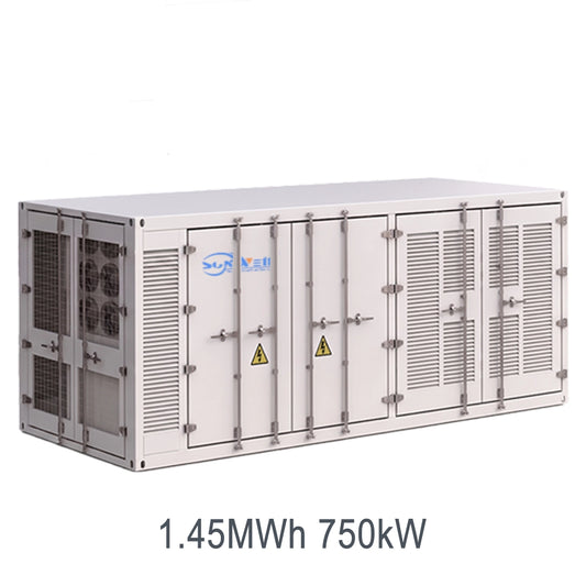 Conteneur ESS de 1,45 MWh / 750 kW à refroidissement liquide