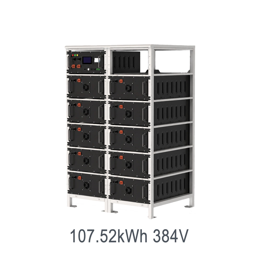 Batterie LiFePO4 haute tension 107,52 kWh 384 V montée en rack