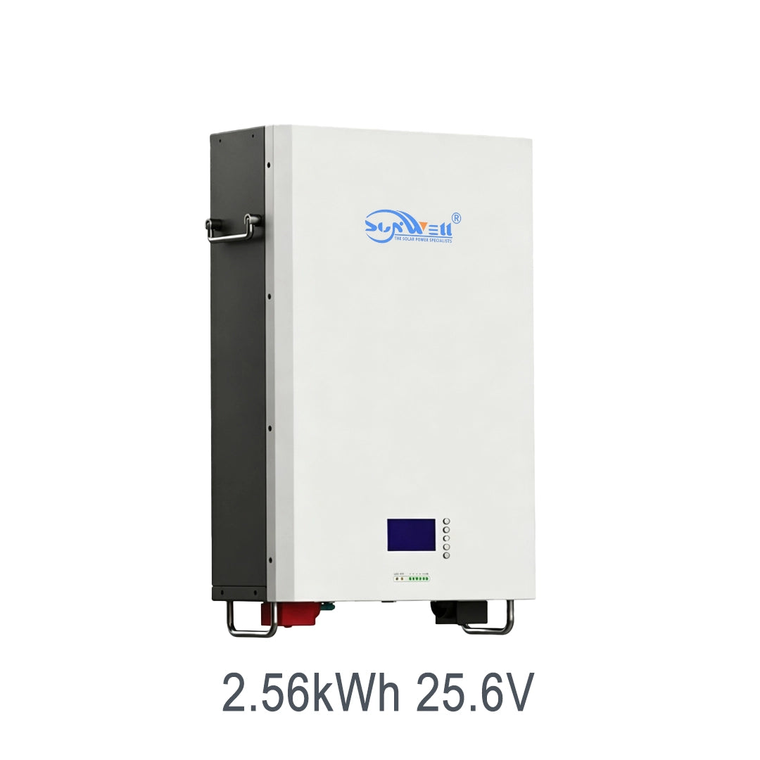 2.56kWh 25.6V Small Wall-Mounted LiFePO4 Battery